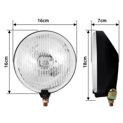 Προβολέας Στρόγγυλος Ø160mm H3 12 Volt 55W FX1160 Λευκός Με Καπάκι 1 Τεμάχιο
