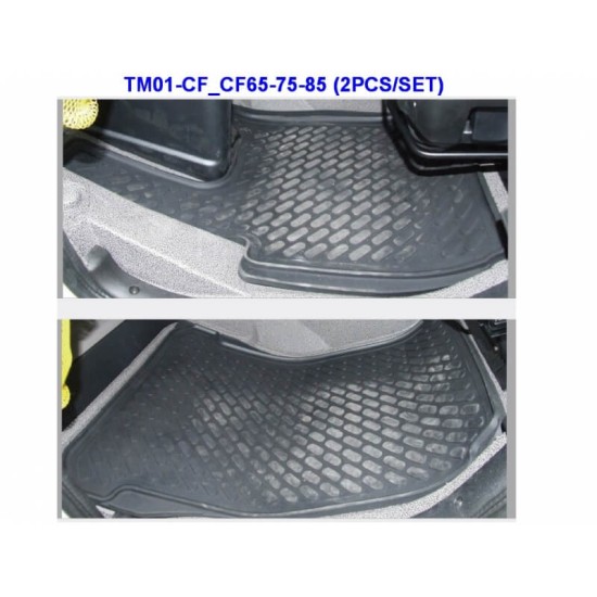 Πατάκια Φορτηγού Σκαφάκια 3D Από Λάστιχο Για Daf CF65, CF75, CF85 "Star Diamond" 2 Τεμάχια Μαύρα