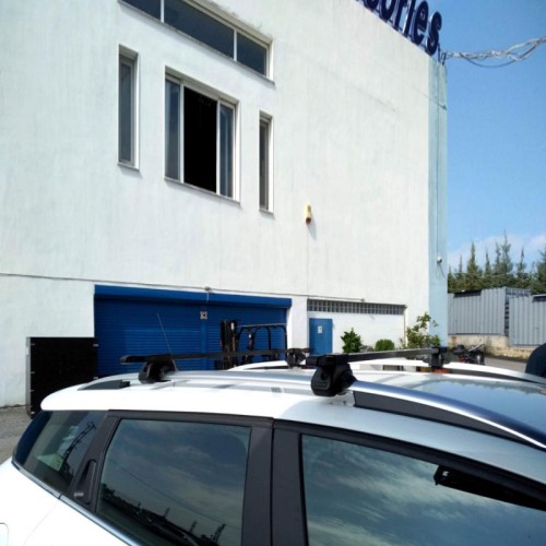 Μπάρες Οροφής Σιδερένιες Universal 125cm Railing System Σετ Με Πόδια Και Κλειδαριά 28006 2 Τεμάχια