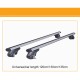 Μπάρες Οροφής Αλουμινίου Rackit Universal 120cm Railing System Σετ Με Πόδια Και Κλειδαριά Ασημί 2 Τεμάχια