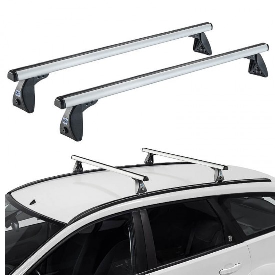 Μπάρες Οροφής Αλουμινίου CRUZ 924-026 Optima Alu S-128cm Ασημί 2 Τεμάχια