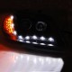Μπροστινά Φανάρια Set Για Seat Ibiza 6L 02-08 DRL & Led Φλας Μαύρα H1/H1 Junyan
