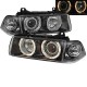 Μπροστινά Φανάρια Set Για Bmw 3 E36 92-98 Coupe/Cabrio Angel Eyes Μαύρα H7/H7 Depo