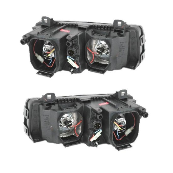 Μπροστινά Φανάρια Set Για Bmw 3 E36 92-98 Coupe/Cabrio Angel Eyes Μαύρα H7/H7 Depo