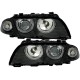 Μπροστινά Φανάρια Set Για Bmw 3 E46 Sedan/Caravan 99-01 Angel Eyes Μαύρα H7/H7 Με Μοτέρ Depo