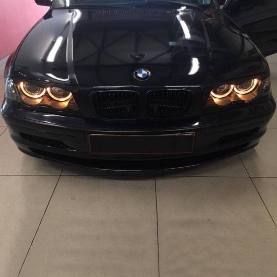 Μπροστινά Φανάρια Set Για Bmw 3 E46 Sedan/Caravan 99-01 Angel Eyes Μαύρα H7/H7 Με Μοτέρ Depo