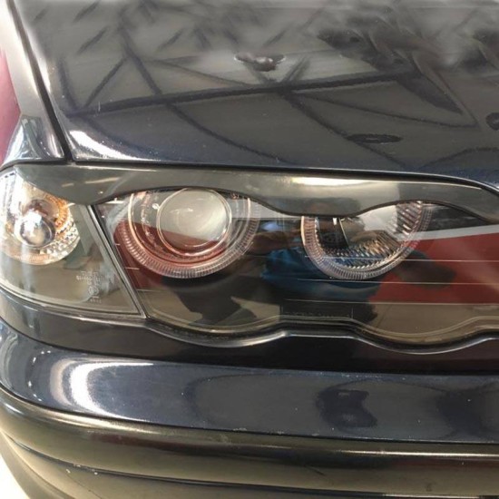 Μπροστινά Φανάρια Set Για Bmw 3 E46 Sedan/Caravan 99-01 Angel Eyes Μαύρα H7/H7 Με Μοτέρ Depo
