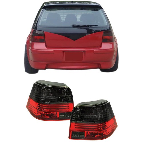 Πισινά Φανάρια Set Για Vw Golf IV (4) 97-03 Κόκκινο/Φιμέ Depo