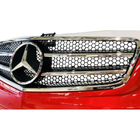 Μάσκα Για Mercedes-Benz C-Class W204 07-14 Amg C63 Look Με 2 Γρίλιες Μαύρο/Χρώμιο 1 Τεμάχιο