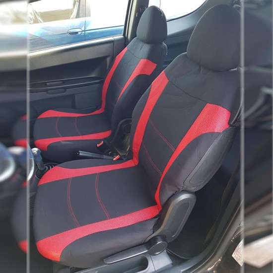 Καλύμματα Υφασμάτινα Sport All In One Μαύρο-Κόκκινο Ζευγάρι 4 Τεμάχια