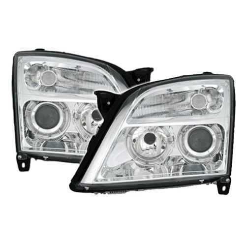 Μπροστινά Φανάρια Set Για Opel Vectra C 02-05 Angel Eyes Χρωμίου H7/H7 Depo