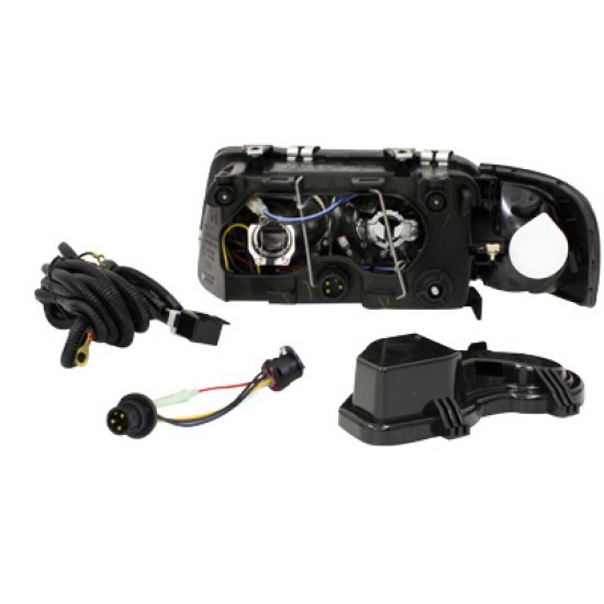 Μπροστινά Φανάρια Set Για Audi A3 8L 96-00 Angel Eyes Μαύρα H7/H7 Depo
