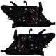Μπροστινά Φανάρια Set Για Toyota Hilux 05-11 Angel Eyes & Led Black H1/H1 Manual Sonar