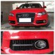 Δίχτυ Προφυλακτήρα Εμπρός Πλαινό Για Audi A4 B8 08-11 RS Look Γυαλιστερό Μαύρο / Χρώμιο Αριστερό & Δεξί 2 Τεμάχια