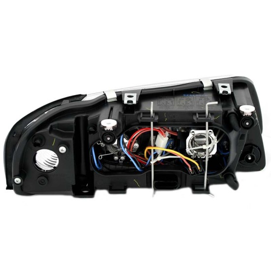 Μπροστινά Φανάρια Set Για Audi A3 8L 00-03 Angel Eyes Μαύρα H7/H7 Depo