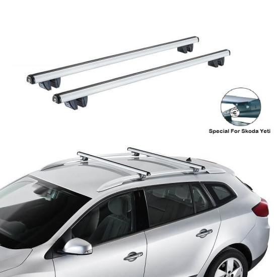 Μπάρες Οροφής Αλουμινίου CRUZ Oplus 924-051 R-118cm Railing System Για Skoda Yeti 09-14 Ασημί 2 Τεμάχια