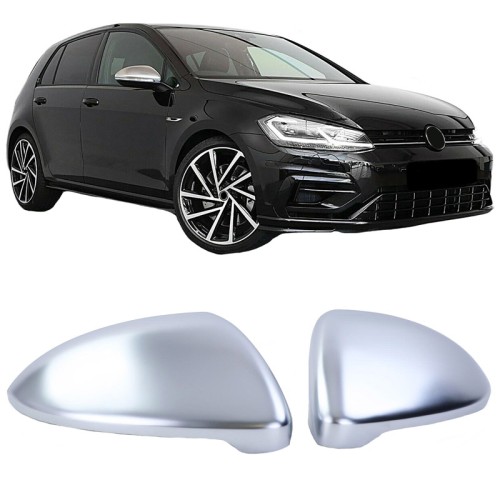 Καπάκια Καθρεφτών Για VW Golf VII (7) 12-20 / Touran 15+ Brushed Aluminium 2 Τεμάχια