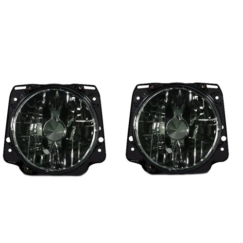 Μπροστινά Φανάρια Set Για Vw Golf 2 83-92 Smoke Clear Glass H4 Manual Depo