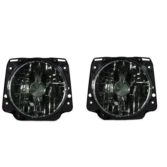 Μπροστινά Φανάρια Set Για Vw Golf 2 83-92 Smoke Clear Glass H4 Manual Depo