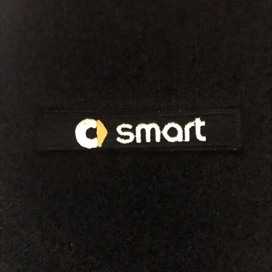 Πατάκια Αυτοκινήτου Μοκέτα Για Smart W453 2014+  Με Μονό Κέντημα Black 2 Τεμάχια