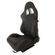 Καθίσματα Bucket Apollo Sport Δερματίνη Μαύρο Με Κόκκινες Ραφές Ζευγάρι 2 Τεμαχίων