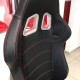 Καθίσματα Bucket Apollo Sport Δερματίνη Μαύρο Με Κόκκινες Ραφές Ζευγάρι 2 Τεμαχίων