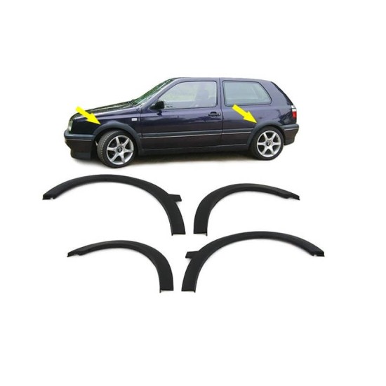 Πλαϊνά Φτερά Τροχών Για VW Golf ΙΙΙ (3) 91-98 Σετ 4 Τεμάχια