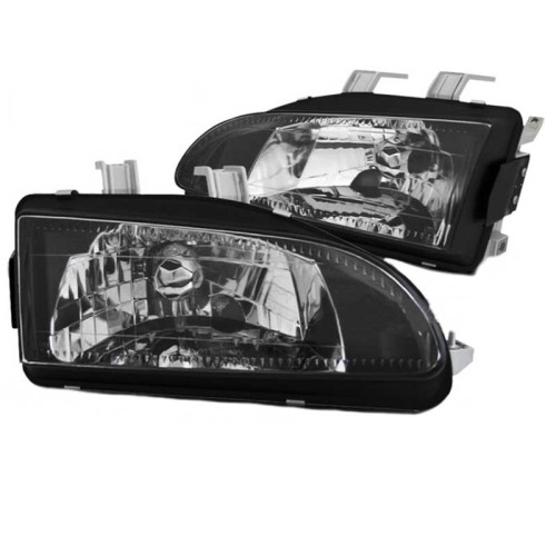 Μπροστινά Φανάρια Set Για Honda Civic 91-95 2D/3D Μαύρα Clear H4 Manual Depo