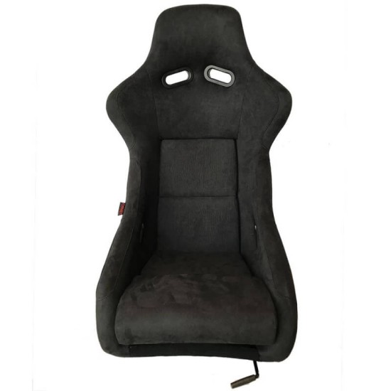 Καθίσματα Bucket Race Κουβάδες Suede Alcantara Μαύρο Ζευγάρι 2 Τεμαχίων