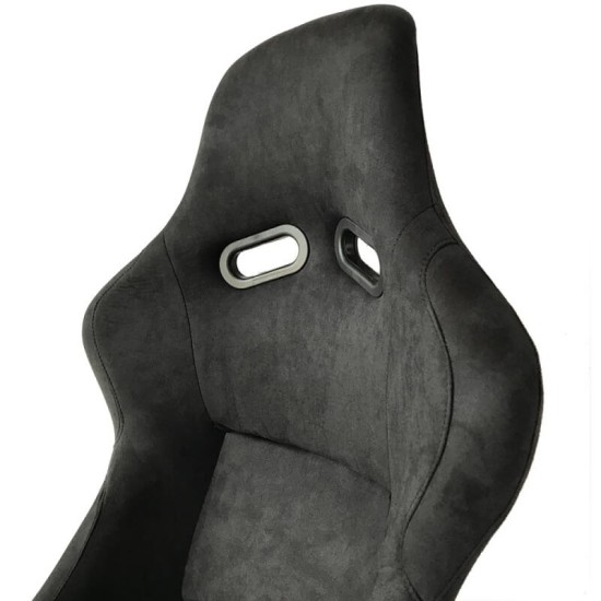 Καθίσματα Bucket Race Κουβάδες Suede Alcantara Μαύρο Ζευγάρι 2 Τεμαχίων