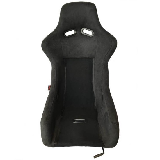 Καθίσματα Bucket Race Κουβάδες Suede Alcantara Μαύρο Ζευγάρι 2 Τεμαχίων