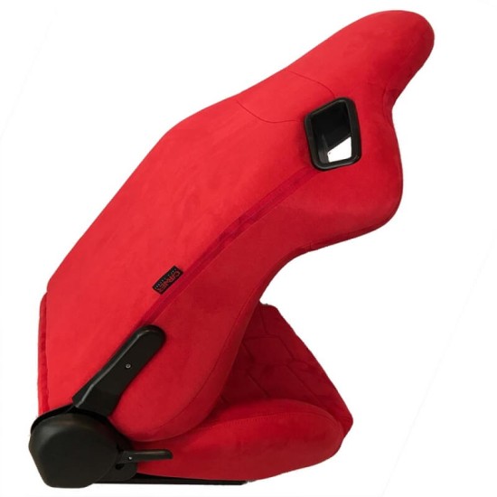 Καθίσματα Bucket R8 Suede Alcantara Κόκκινο Ζευγάρι 2 Τεμαχίων