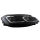 Μπροστινά Φανάρια Set Για Vw Golf VII (7) 12-17  Look 7.5 GTI Μαύρα/ Ασημί Γραμμή H7 Με Μοτέρ Carner