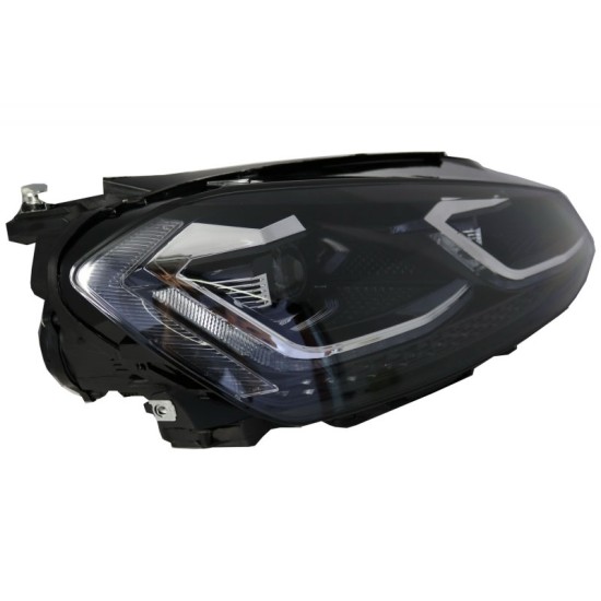 Μπροστινά Φανάρια Set Για Vw Golf VII (7) 12-17  Look 7.5 GTI Μαύρα/ Ασημί Γραμμή H7 Με Μοτέρ Carner