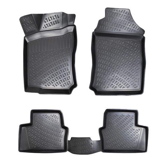 Πατάκια Σκαφάκια 3D Από Λάστιχο TPE Για Opel Vectra Β 1998-2002 Rizline 4 Τεμάχια Μαύρα