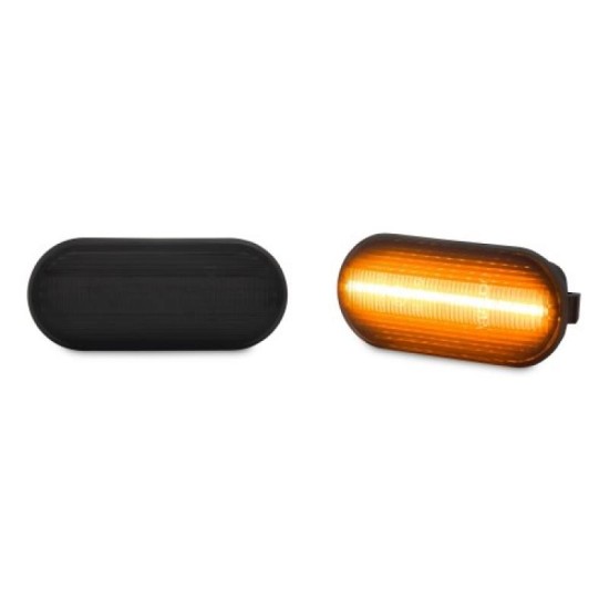 Πλαϊνά Φλας Φτερού Για VW Golf/ Vento/Bora/ Passat/ Polo/Transporter/ Seat Toledo/Leon/Ibiza/Cordoba/Alhambra/ Led Dynamic Smoke 2 Τεμάχια