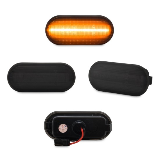 Πλαϊνά Φλας Φτερού Για VW Golf/ Vento/Bora/ Passat/ Polo/Transporter/ Seat Toledo/Leon/Ibiza/Cordoba/Alhambra/ Led Dynamic Smoke 2 Τεμάχια