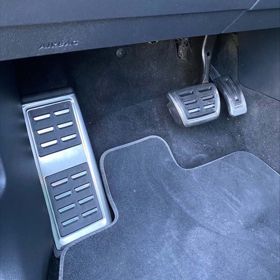 Πεντάλ Αλουμινίου Κουμπωτά Και Footrest Για Audi A1 8X / A3 8V / TT 8S / Q2 / Seat Leon 5F / VW Golf 7 / Passat B8 / Tiguan / Touran 16+ Αυτόματο Σετ 3 Τεμάχια KPVW03