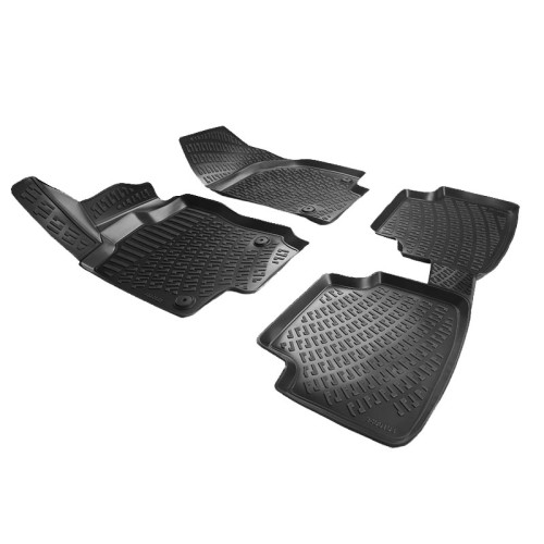 Πατάκια Σκαφάκια 3D Από Λάστιχο TPE Για VW Tiguan 2015- Rizline 4 Τεμάχια Μαύρα