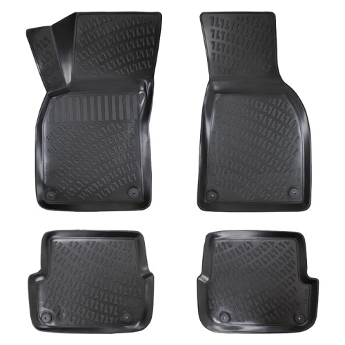 Πατάκια Σκαφάκια 3D Από Λάστιχο TPE Για Audi A4 B6 2001-2004 / A4 B7 2004-2007 Rizline 4 Τεμάχια Μαύρα