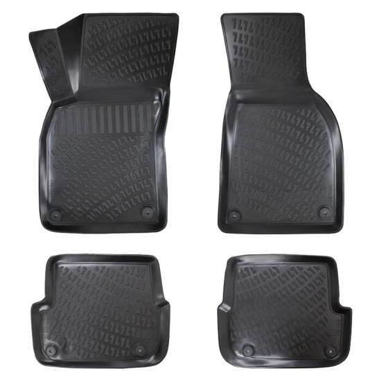 Πατάκια Σκαφάκια 3D Από Λάστιχο TPE Για Audi A4 B6 2001-2004 / A4 B7 2004-2007 Rizline 4 Τεμάχια Μαύρα