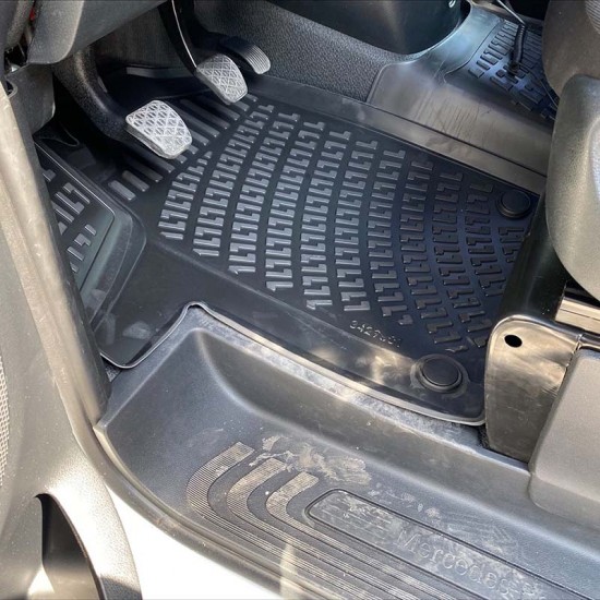 Πατάκια Σκαφάκια 3D Από Λάστιχο TPE Για Mercedes Vito W447 2014- RL117500 /Viano 2014- Rizline 3 Τεμάχια Μαύρα