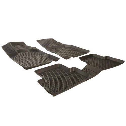 Πατάκια Σκαφάκια 3D Από Λάστιχο TPE Για Skoda Rapid 2012-/ Seat Toledo 2013- Rizline 4 Τεμάχια Μαύρα