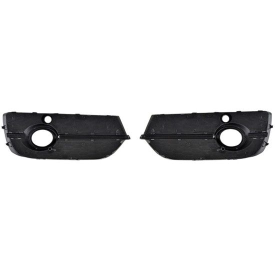 Δίχτυ Προφυλακτήρα Εμπρός Πλαινό Για Audi Q3 8U 11-15 RSQ3 Look Γυαλιστερό Μαύρο / Χρώμιο Με Pdc Αριστερό & Δεξί 2 Τεμάχια