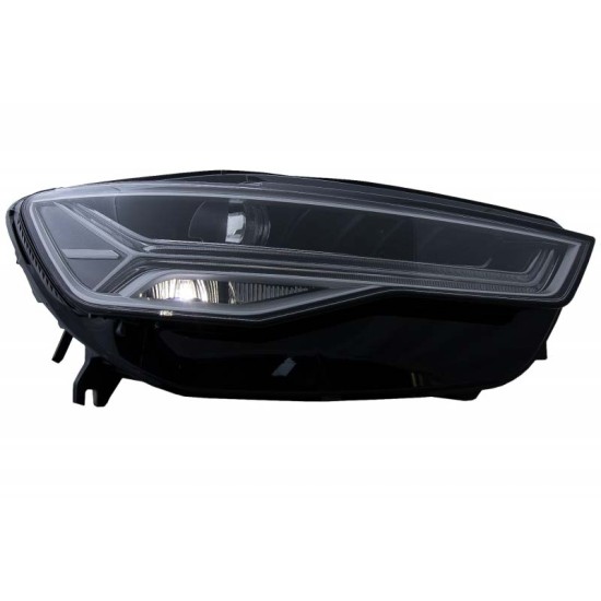 Μπροστινά Φανάρια Set Για Audi A6 4G C7 11-18 DRL Full Led Matrix Design & Dynamic Φλας Μαύρα Με Μοτέρ Carner