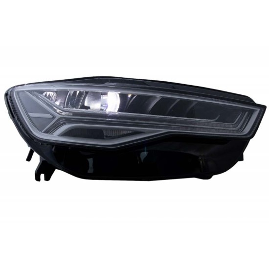 Μπροστινά Φανάρια Set Για Audi A6 4G C7 11-18 DRL Full Led Matrix Design & Dynamic Φλας Μαύρα Με Μοτέρ Carner