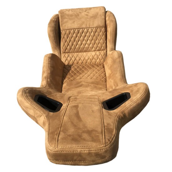 Καθίσματα Bucket RS Suede Αλκαντάρα Μπεζ Με Μπεζ Ραφές Ζευγάρι 2 Τεμαχίων