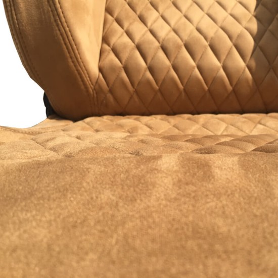 Καθίσματα Bucket RS Suede Αλκαντάρα Μπεζ Με Μπεζ Ραφές Ζευγάρι 2 Τεμαχίων