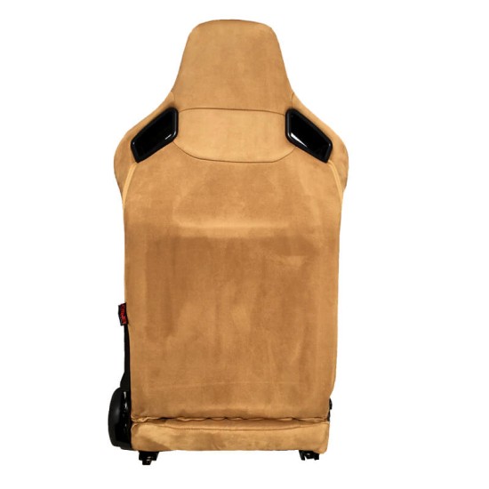Καθίσματα Bucket R8 Suede Αλκαντάρα Μπεζ Ζευγάρι 2 Τεμαχίων