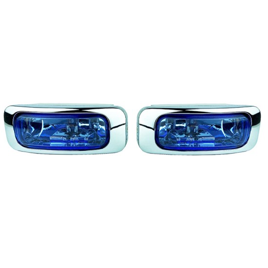 Προβολείς Universal 125x46mm H3 12V 55W LA-1100 16031 Μπλε/Χρώμιο 2 Τεμάχια